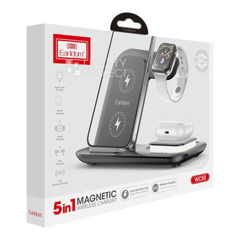 Earldom WC50 5-in-1 Magnetic Wireless 15W Fast Charging